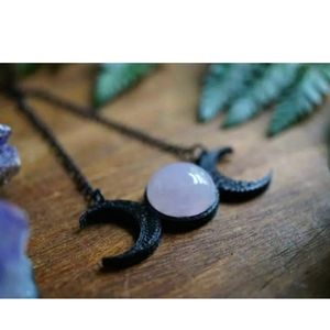 Amethyst moon phase necklace 18"